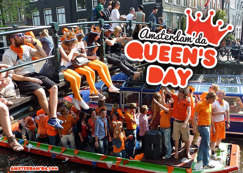 Amsterdamda Kraliçe günü Queensday